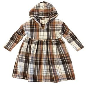 Lorelei by Vignette Boutique Plaid Flannel Dress with Pockets & Hood Warm